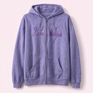 [BOGO] NWT Chicago Lake Michigan Purple Zip-Up Hoodie
